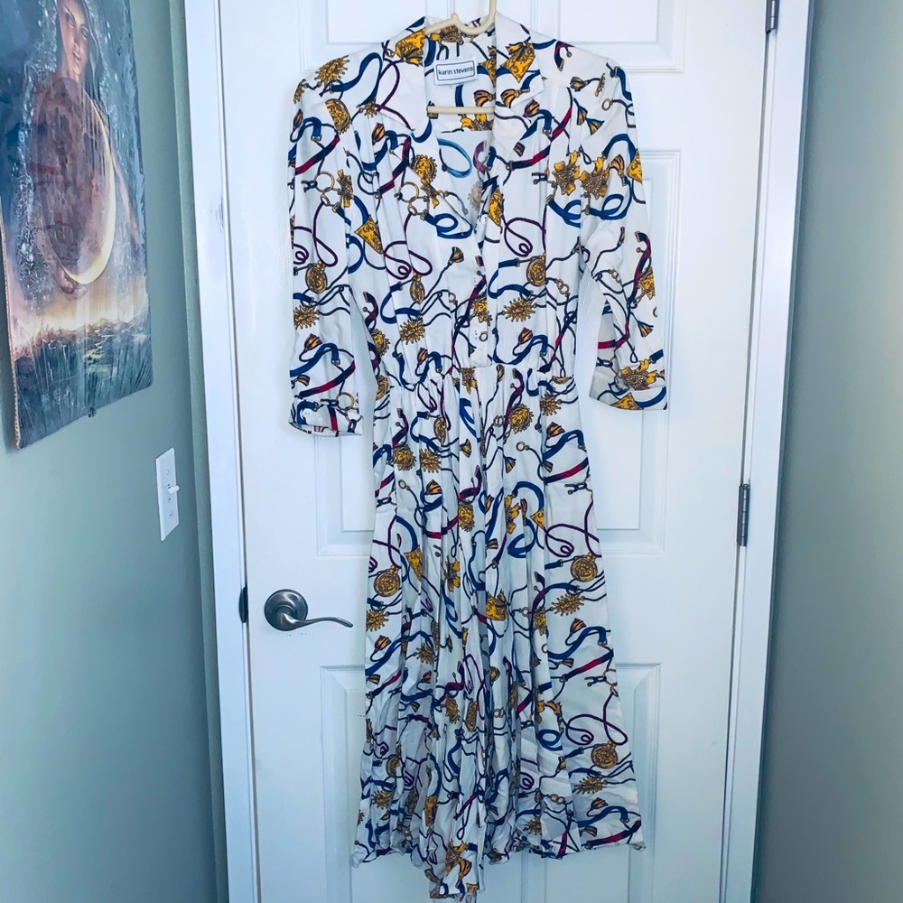 Retro Classy Button Front 80’s Vintage Dress Sz. 4